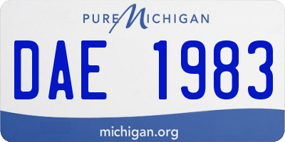 MI license plate DAE1983
