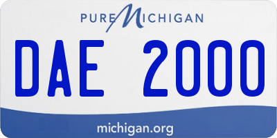 MI license plate DAE2000