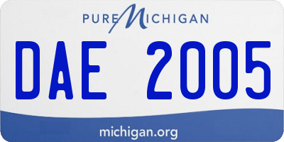 MI license plate DAE2005