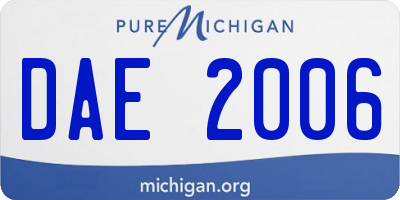 MI license plate DAE2006