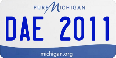 MI license plate DAE2011