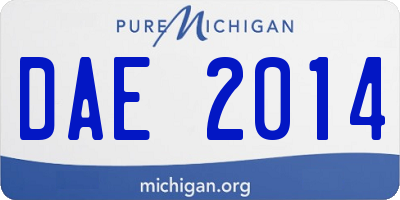 MI license plate DAE2014
