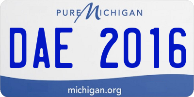 MI license plate DAE2016