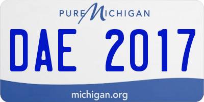 MI license plate DAE2017