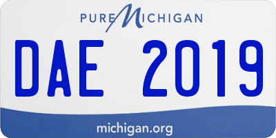 MI license plate DAE2019