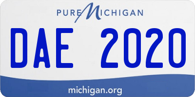 MI license plate DAE2020