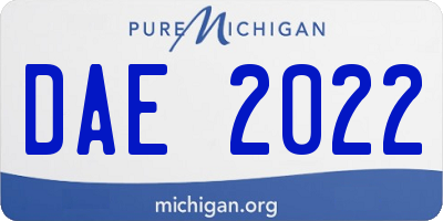 MI license plate DAE2022