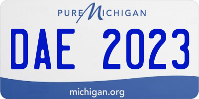 MI license plate DAE2023