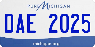 MI license plate DAE2025