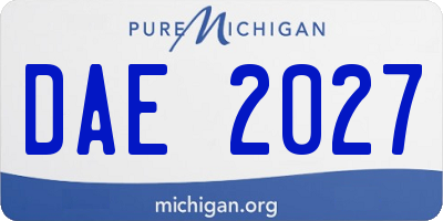 MI license plate DAE2027