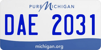 MI license plate DAE2031