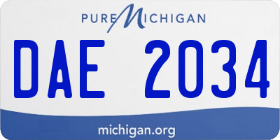 MI license plate DAE2034