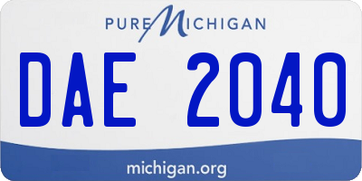 MI license plate DAE2040