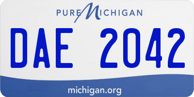 MI license plate DAE2042