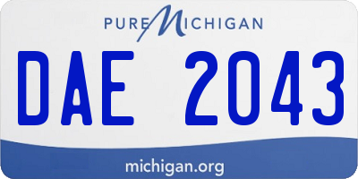 MI license plate DAE2043