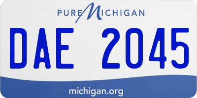 MI license plate DAE2045