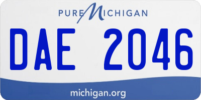MI license plate DAE2046