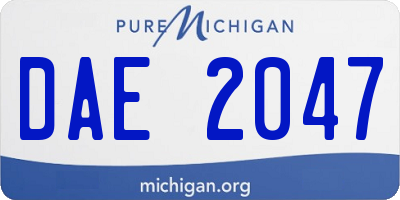 MI license plate DAE2047
