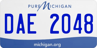 MI license plate DAE2048