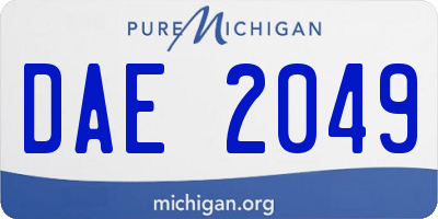 MI license plate DAE2049