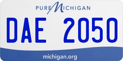 MI license plate DAE2050