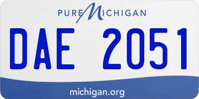 MI license plate DAE2051
