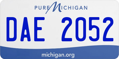 MI license plate DAE2052
