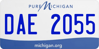MI license plate DAE2055