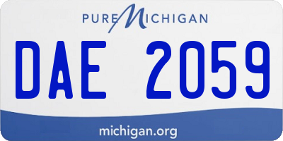 MI license plate DAE2059