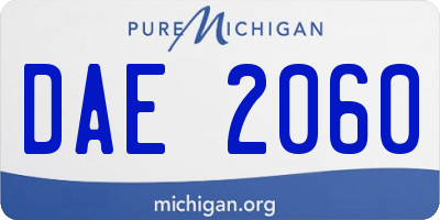 MI license plate DAE2060