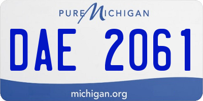 MI license plate DAE2061