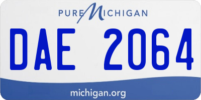 MI license plate DAE2064