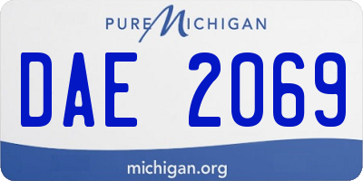 MI license plate DAE2069