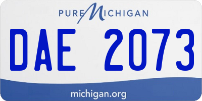 MI license plate DAE2073
