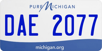 MI license plate DAE2077