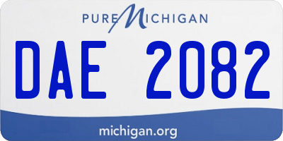 MI license plate DAE2082