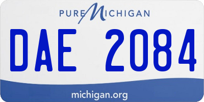 MI license plate DAE2084