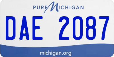 MI license plate DAE2087