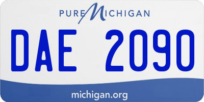 MI license plate DAE2090