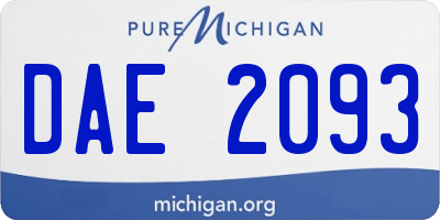 MI license plate DAE2093