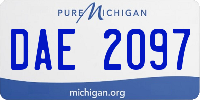 MI license plate DAE2097