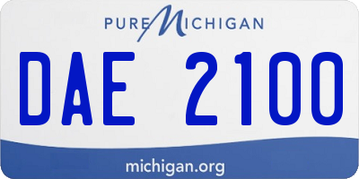 MI license plate DAE2100