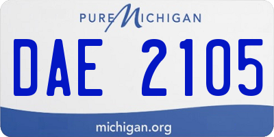 MI license plate DAE2105
