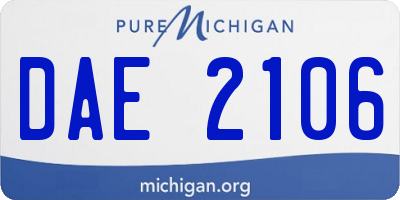 MI license plate DAE2106