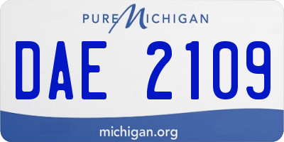 MI license plate DAE2109