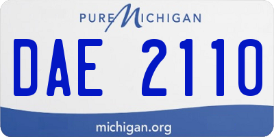 MI license plate DAE2110