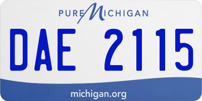 MI license plate DAE2115