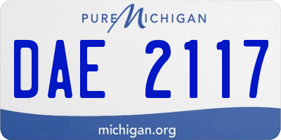 MI license plate DAE2117