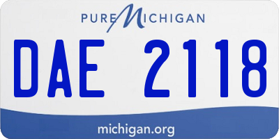 MI license plate DAE2118