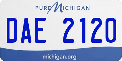 MI license plate DAE2120